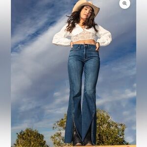 Dark Blue Porter Blue Jolene  Sustainable Flare Jeans for Women